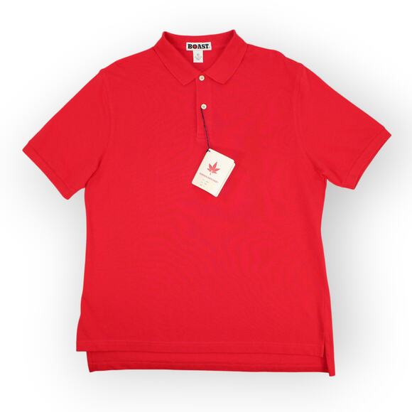 BOAST USA Men XL Blank Core Classic Pique Polo Red NWT Collar - Picture 1 of 7